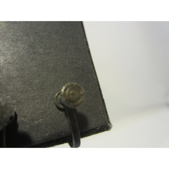 Blue heart silver screwback earrings knots curves & amber stone 4 pair VINTAGE - Picture 9 of 9